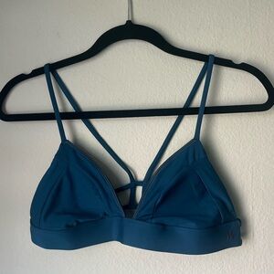 Hurley teal and yellow detailed bikini top with cool back